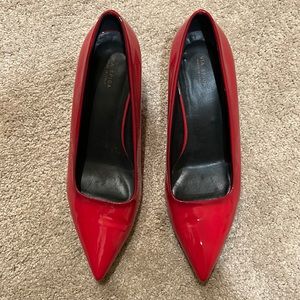 VIA SPIGA red patent leather pointy toe heels sz 9